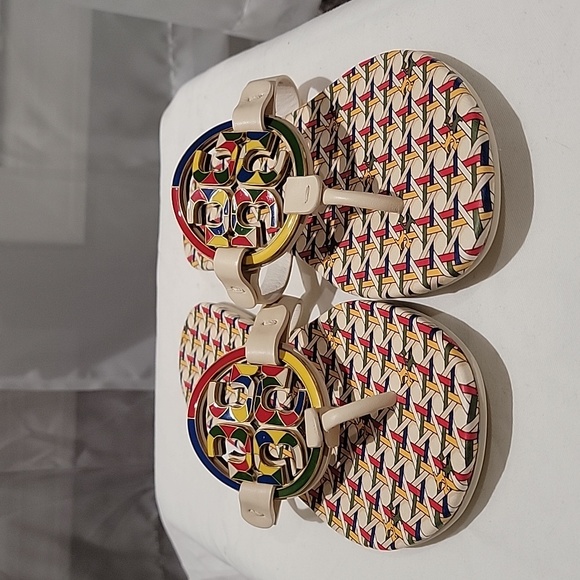 Tory Burch Basket Weave Combo Miller Sandals